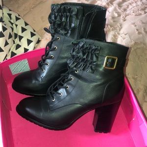Heeled Betsey Johnson Booties ( REAL LEATHER!! )